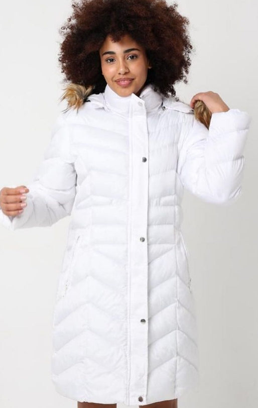 Faux fur puffer jacket women's