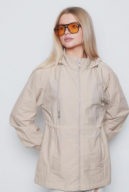 Woman's packable lightweight waterproof rain jacket