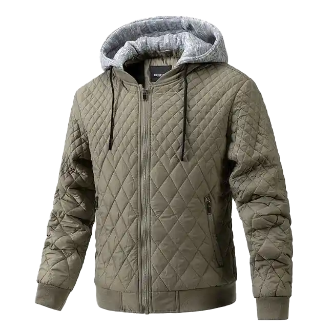 Men's Diamond Quilted Lined Bomber Winter Jacket