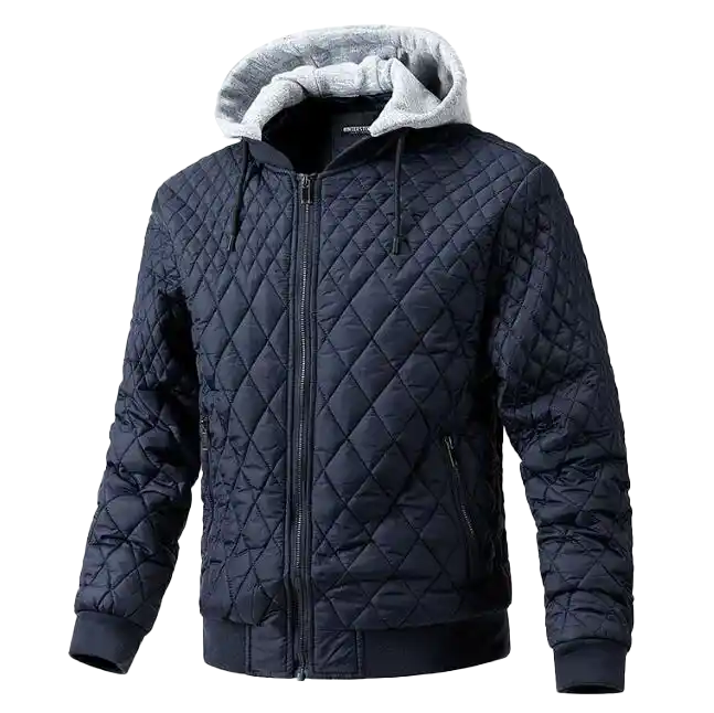 Men's Diamond Quilted Lined Bomber Winter Jacket