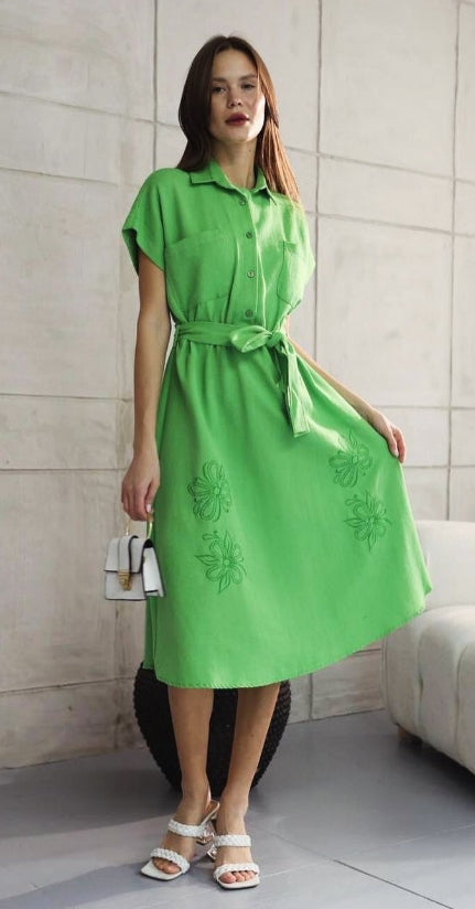 Women's short sleeve midi dress