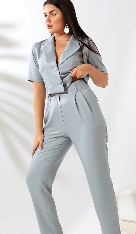 Short-sleeve vest suit and trousers set