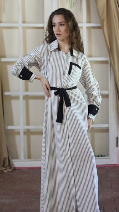 striped shirt dresses" or belted maxi shirt dresses.