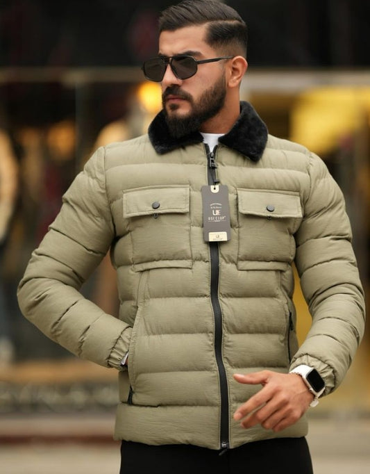 Men's Fur Outer Shell Puffer Jackets