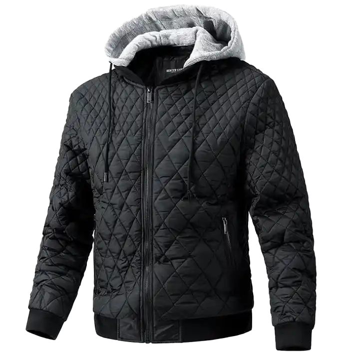 Men's Diamond Quilted Lined Bomber Winter Jacket