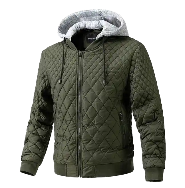 Men's Diamond Quilted Lined Bomber Winter Jacket