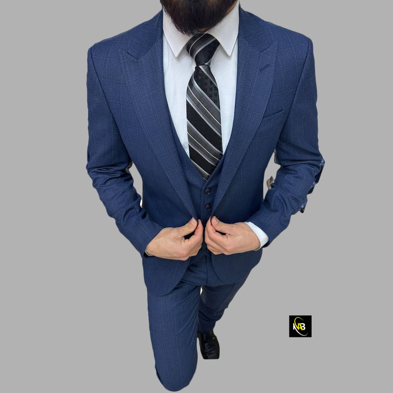 Men 3 Piece Suit Blue