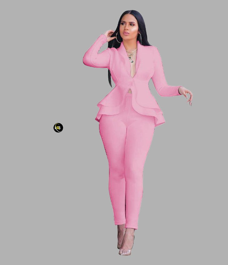 Office Lady Wear Suit Pink